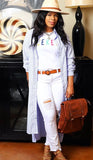 Casual Turn Down Collar Button-Open Long Shirt