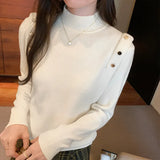 Sweater Women's Bottom Sweater Autumn And Winter New Fashionable And Fashionable Black Sweater With Warm And Slim Body-Outfit