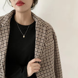 Velvet Black Bottomed Shirt For Women To Wear A New Korean Version Of Foreign Style Round Collar Slim Long-Sleeved Sanded Wool Warm Blouse In Autumn And Winter-Outfit