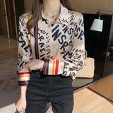 printing Women's blouses 2022 Spring Autumn Casual Tops Basic blouse Ladies Long Sleeve