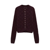 Homemade New Women's Oceaned Tfleet Tweed Eye Knitted Coat