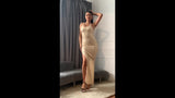 New Fashion Women's Dress With Split Sequins, Evening Dress, Long Dress-Outfit