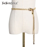 Fashionable Metal Chain Thin Belt For Women Solid Minimalist Gold Belt Female 2022 New