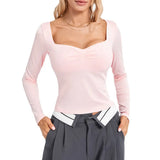 Women Harajuku Fashion T-shirts y2k Crop Tops Spring Autumn 90s Vintage Clothes Slim Long Sleeve Tops Female Clothing-Outfit