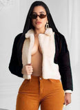Casual Contrast Sherpa Long Sleeve