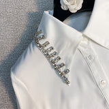 Solid Elegant Blouses For Women Lapel Collar Long Sleeve Minimalist Slim Blouse Women's Clothing Summer 2023