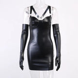 Summer Women's Wear New Dark Style Sexual Leather Skirt With Chest Suspenders And Tight Dress Suit Women-Outfit
