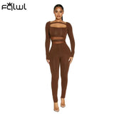 Fall Streetwear Black Bodycon Jumpsuit Women Long Sleeve Hollow Out One Piece Outfits For Rompers Women Jumpsuits
