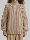 Women Sweater Turtleneck Knitted Thick Winter Woman Pull 2022 Warm Solid Jumper Loose Khaki Sweaters For Women Winter