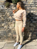Long Sleeve Crop Top and Pants 2 Piece