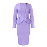 Large Size Women's Autumn And Winter New Long-Sleeved OL Temperament Elegant Lotus Leaf Side African