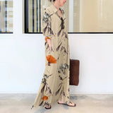 Elegant Printed Shirt Dress Women's Autumn Sundress ZANZEA Casual Long Sleeve Maxi Vestido Female Lapel Button