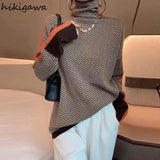 Pullovers Women's Clothing Turtleneck Fashion Jumper Korean Vintage Knitted Casual Sweaters Jacket Sueter De