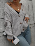 Cardigan For Women White Knitted Tops Elegant Cardigans Oversized Solid Autumn Women Cardigan With Buttons For
