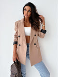 2025 New Suit Collar Long Sleeve Temperament Commuting Fashion Blast Lattice Small Suit