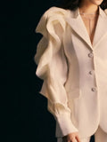 Asymmetrical Fashion Blazer For Women Notched Collar Long Sleeve Solid Loose Blazers Female Spring Clothing Style