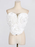 Toloer Wipe Breast 2024 Summer New Fashion Three-Dimensional Flower Splicing Design Advanced Sense Top Female-Outfit