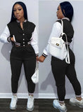 Contrast Color Cropped Top and Pants