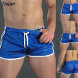 Men Shorts Fitness Bodybuilding Shorts Mens Mesh Breathable Quick Drying Fashion Casual Joggers Sportswear 425-1-Outfit