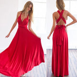 Style Multi-Wear Multi-Rope Cross-Back Sexy Bandage Dress Long Dress-Outfit