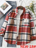 Women's Plaid Woolen Shirt Oversize Autumn 2022 Thick Warm Plaid Blouses And Shirts Winter Oversized Women Woolen Shirt