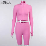 Lucky Label 2 Two Piece Set Women Outfits Activewear Fitness Elastic Crop Top Leggings Women Matching Set Tracksuit