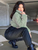 Green Turtleneck Zipper Fleece