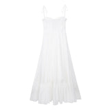 / Summer 2024 New European Station Laminated Poplin Dress Ladies' White Skirt 2673072-Outfit