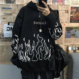 Oversized Sweatshirts Women Gothic Printed Black Couple Hoodies Hip Hop Cool O-neck Autumn Men's Pullovers