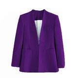 Office Ladies Long Sleeve Blazer + Trousers 2 Piece Set Blazer Suit Fashion Women's Pant Suit Simple Solid Color