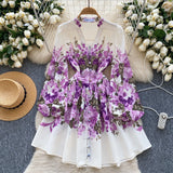 Elegant V-Neck Single-Drace Printed Dress Women To Collect Waist Thin A-Word Short Dress 2025 Spring