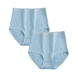 2 pcs/lot High Waist Panties Cotton Underwear Women Solid Plus Size Female Lingerie M -