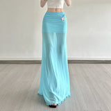 Cloth Forget Pure Sexy Sister Wind Net Splicing Folding Skirt Tidling Skirt Hottie Slimming Bag Hip