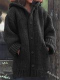 Mid-length Sweater New Cardigan Hooded Jacket Coats Women Winter Sweater Clothes