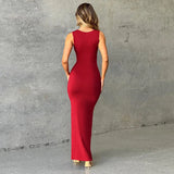 Toloer And Summer 2024 Women's New Temperament Dress French One Word Collar Slim Solid Color
