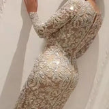 Spring New Women's Hot Long Sleeves Sexy Long Dress Dress