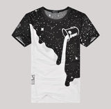 hot style men men's cotton round collar cultivate one's morality men's printed T-shirt with short