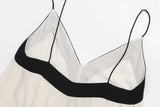 New V-Collar Color Medium-Long Suspender Dress 06615607712-Outfit