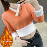 2022 Winter Women Korean Loose Plus Velvet Knit Pullovers Sweater Female Turtleneck Thicken Fleece Bottom Knitwear