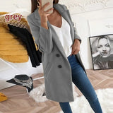 Turn-Down Collar Coats Autumn Winter Fashion Long Sleeve Pocket Vintage Jackets Slim Button Solid Casual Outwear