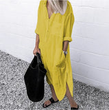 Shirt Dress Women Summer Elegant Lapel Split Loose Dresses Spring Oversized Work Office Vestidos Female