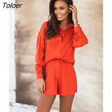 New European And American Women's Clothing Casual Comfortable Printing Shirts Long Sleeves Short Two-piece