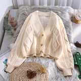 Vintage Short Cardigan Knitted Sweater Women 2022 Autumn Winter Long Sleeve Solid Sweaters Coat & Jackets