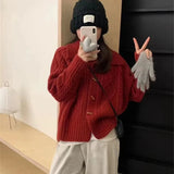 Waxy Twist Turtleneck Cardigan Women's Autumn And Winter New Korean Style Lazy Breeze Loose High Sense Knitted Coat-Outfit