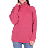 Wixra Women Basic Turtleneck Sweater Warm Thick Loose Pullovers Bright Color Jumper Hot Casual Tops 2021 Autumn