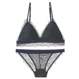 Quality French Bralette Sexy Lace Ultra-Thin Bra Set Women Wire Free Underwear Soft Cup Bras and Brand 4 Color S M L