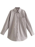 Long Shirts For Women 2022 Solid Loose Blouses With Button Casual Tops For Ladies Pink Oversized Boyfriend Shirts