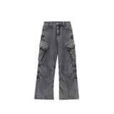 Acid Washed Baggy Cargo Jeans-Outfit