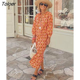 2023 Bohemian Floral Printed Women Dresses Fashion Retro Long Sleeve Holiday Beach Dress New Summer V Neck Lace Up