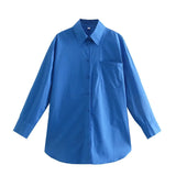 Ins14 Color Pocket Decoration Women's Basic Long-Sleeved Shirt In Spring And Summer Of 2024-Outfit